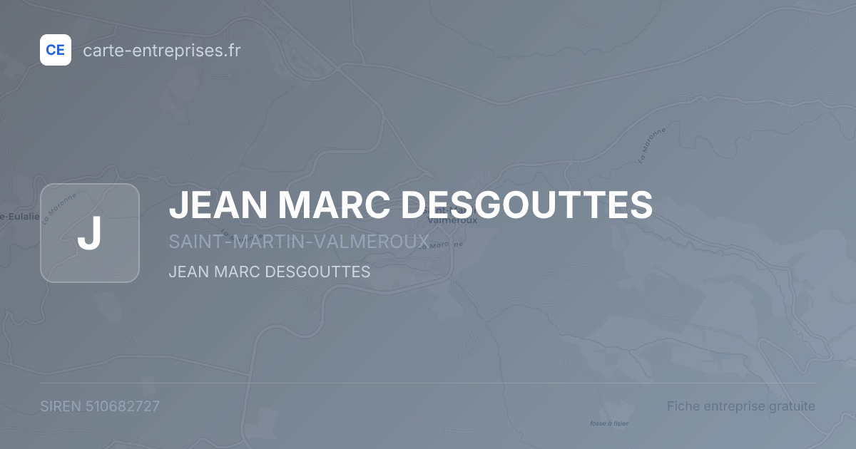 JEAN MARC DESGOUTTES — 510682727 — fiche entreprise