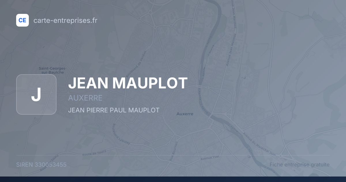 JEAN MAUPLOT — 330053455 — fiche entreprise