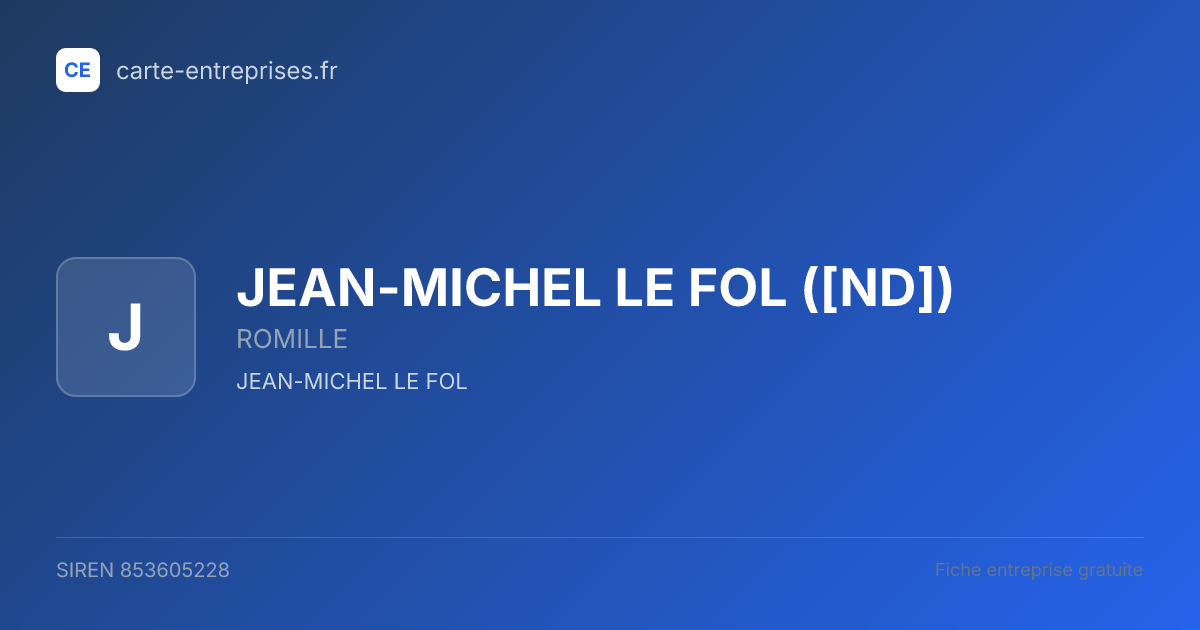 JEAN-MICHEL LE FOL ([ND]) — 853605228 — fiche entreprise