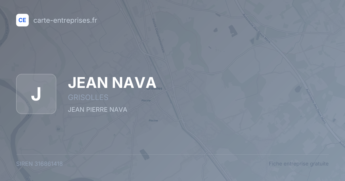 JEAN NAVA — 316861418 — fiche entreprise