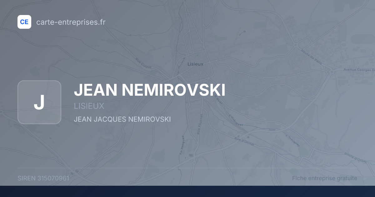 JEAN NEMIROVSKI — 315070961 — fiche entreprise