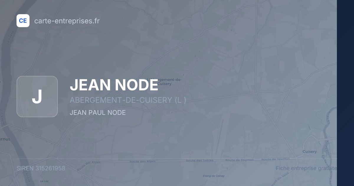 JEAN NODE — 315261958 — fiche entreprise