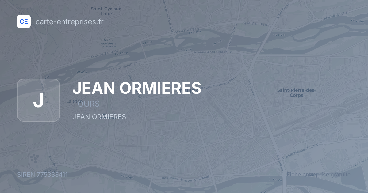 JEAN ORMIERES — 775338411 — fiche entreprise