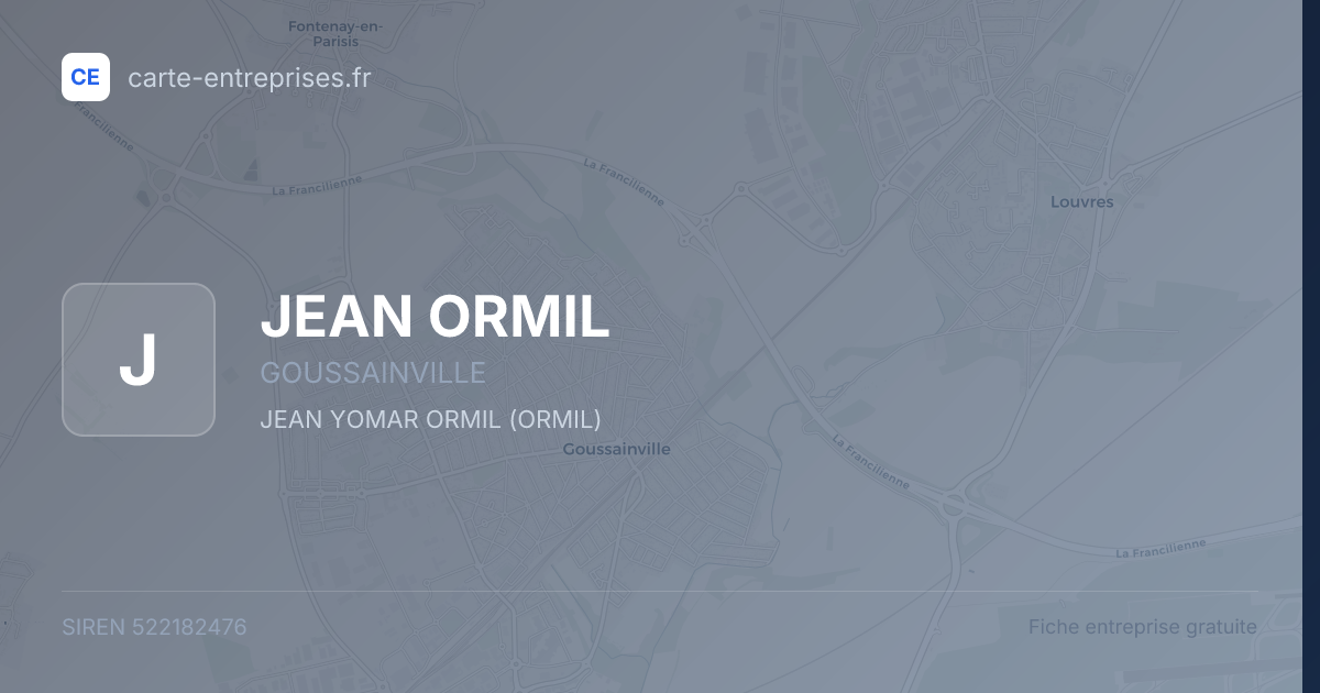 JEAN ORMIL — 522182476 — fiche entreprise