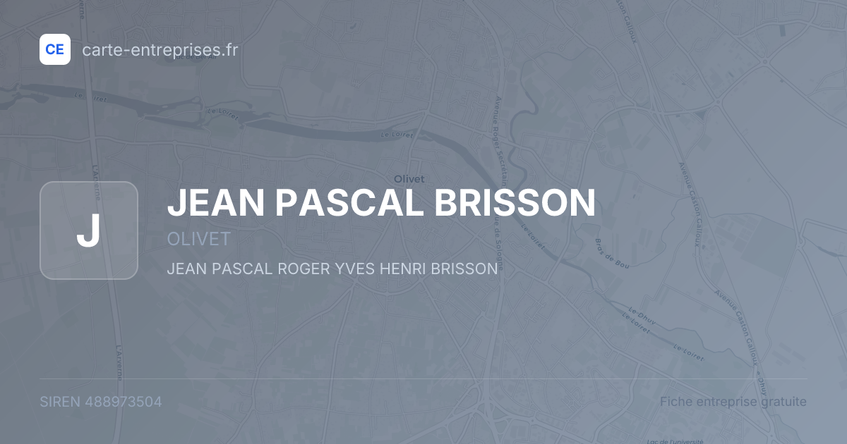 JEAN PASCAL BRISSON — 488973504 — fiche entreprise