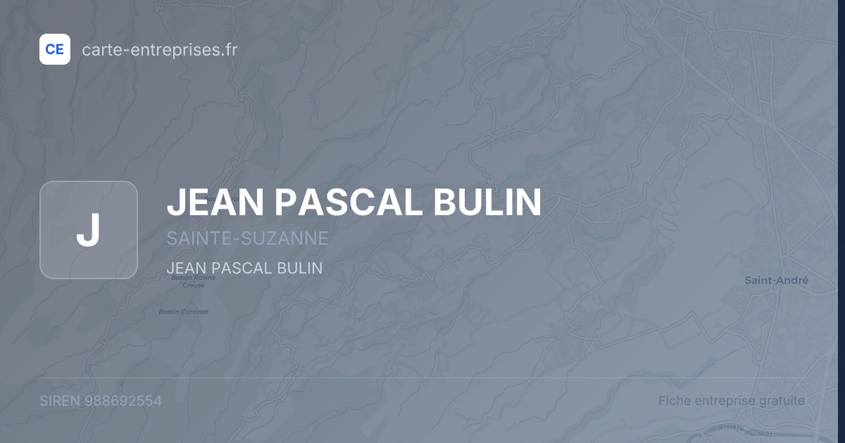 JEAN PASCAL BULIN — 988692554 — fiche entreprise