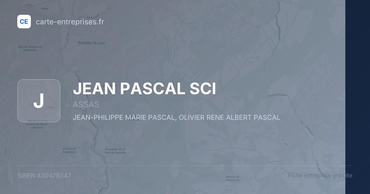 JEAN PASCAL SCI — 430478347 — fiche entreprise