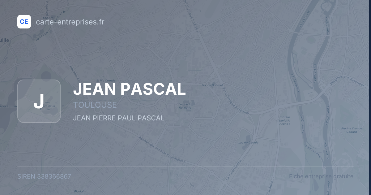 JEAN PASCAL — 338366867 — fiche entreprise