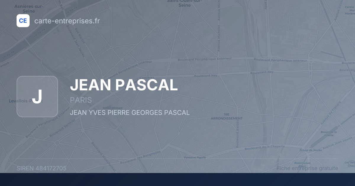 JEAN PASCAL — 484172705 — fiche entreprise