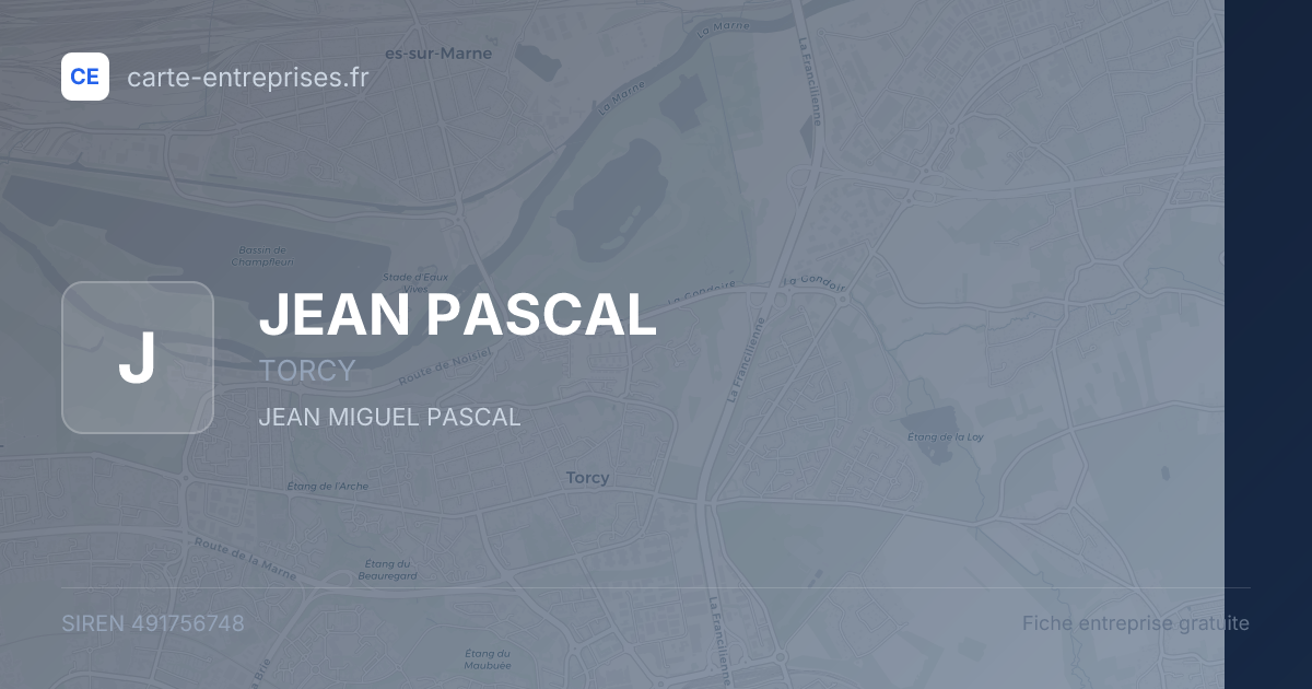 JEAN PASCAL — 491756748 — fiche entreprise