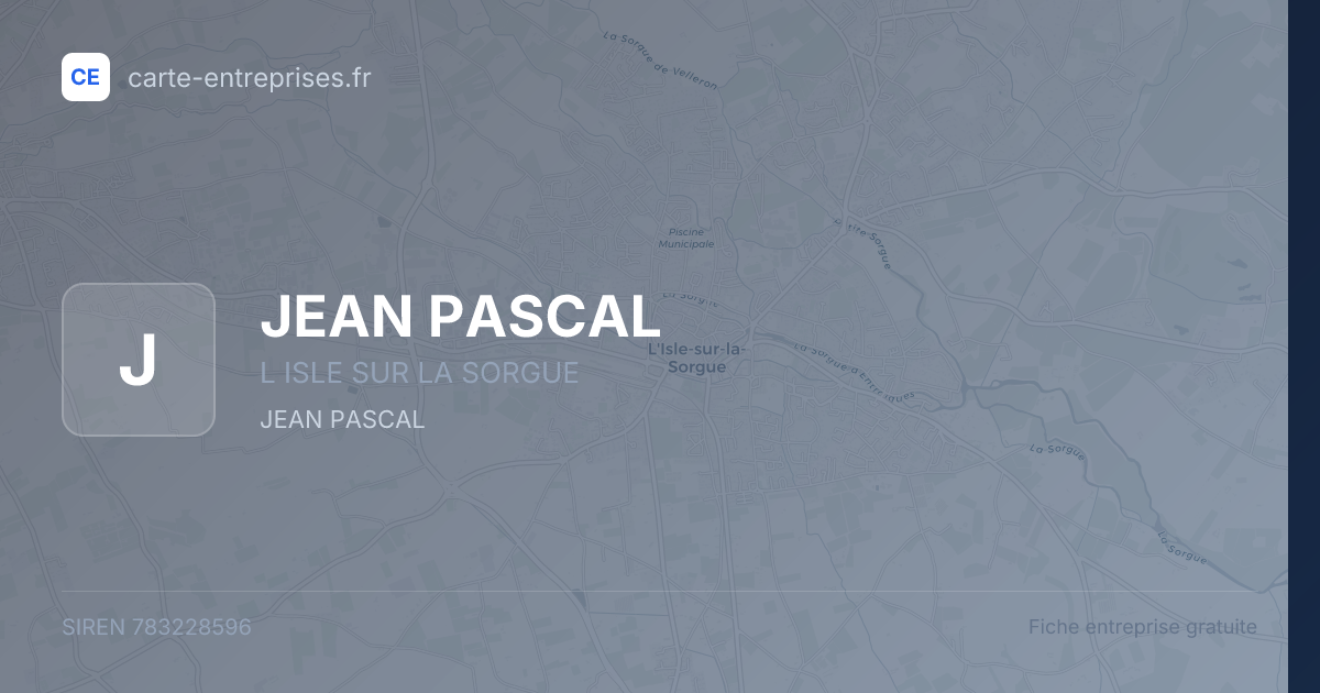 JEAN PASCAL — 783228596 — fiche entreprise