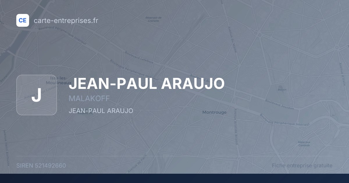 JEAN-PAUL ARAUJO — 521492660 — fiche entreprise