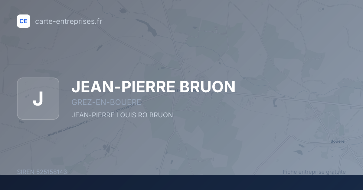JEAN-PIERRE BRUON — 525158143 — fiche entreprise