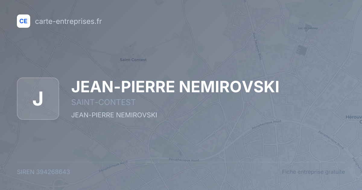 JEAN-PIERRE NEMIROVSKI — 394268643 — fiche entreprise