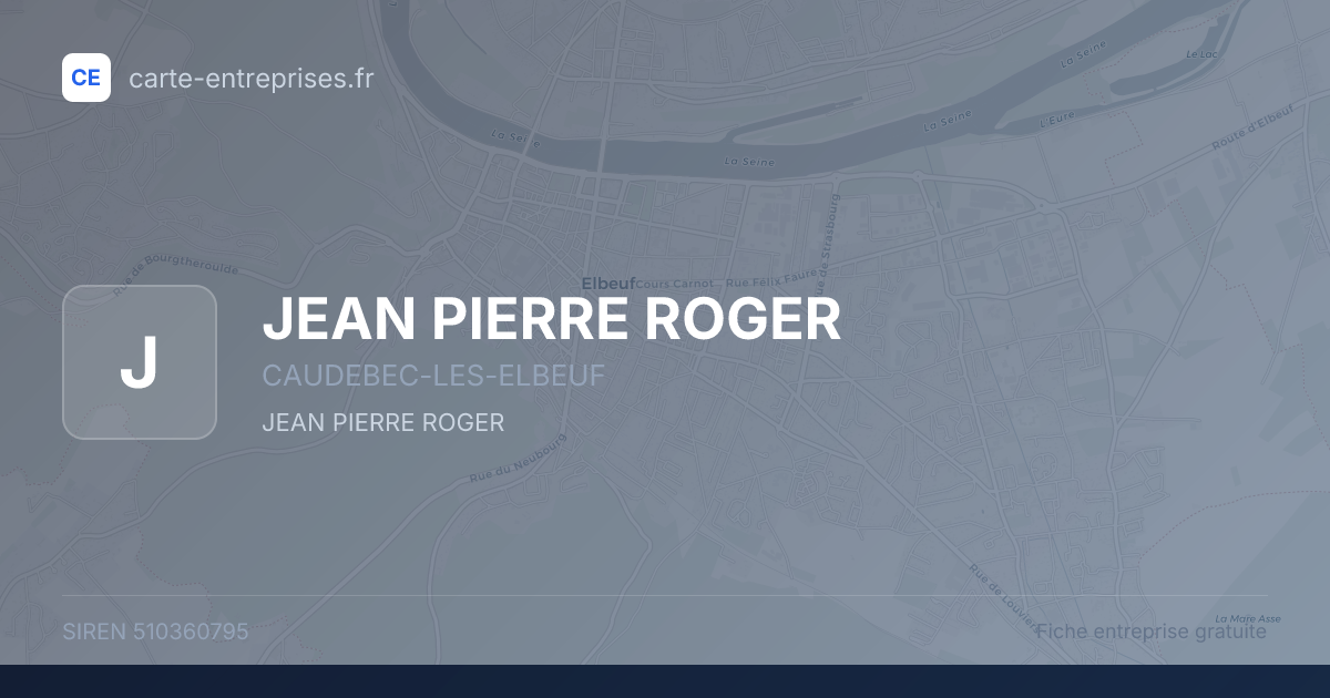 JEAN PIERRE ROGER — 510360795 — fiche entreprise