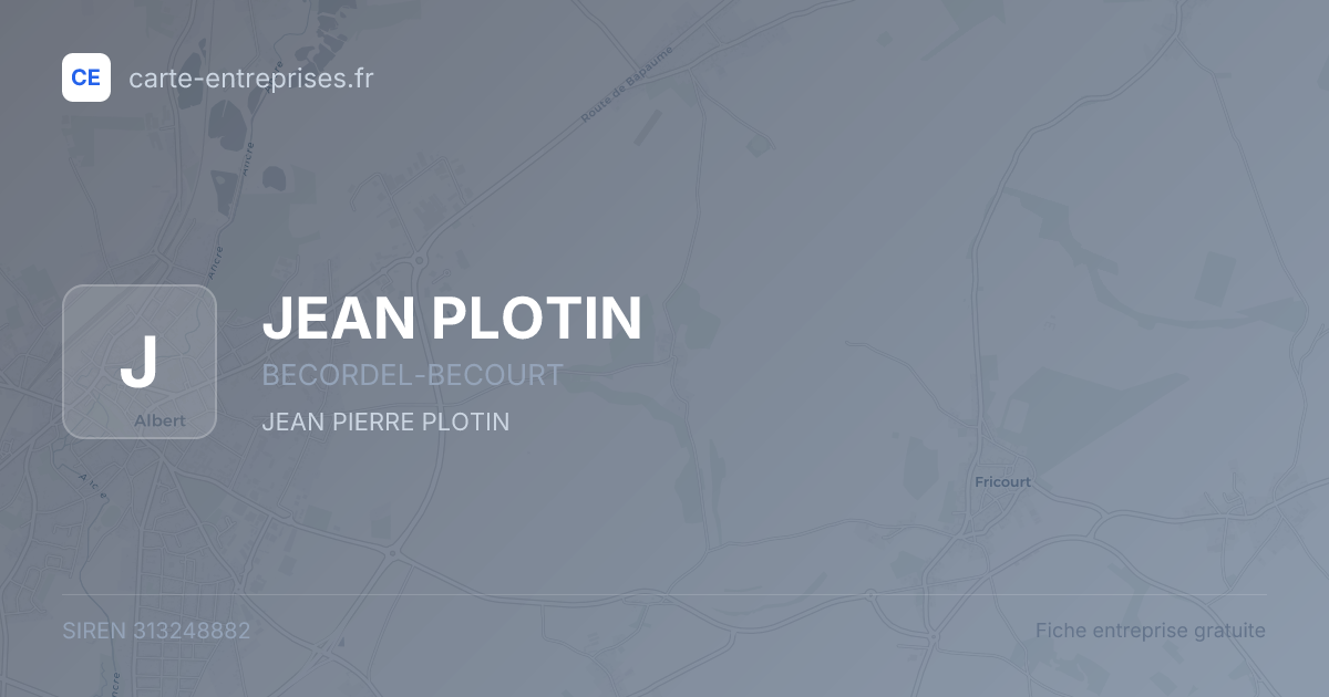 JEAN PLOTIN — 313248882 — fiche entreprise