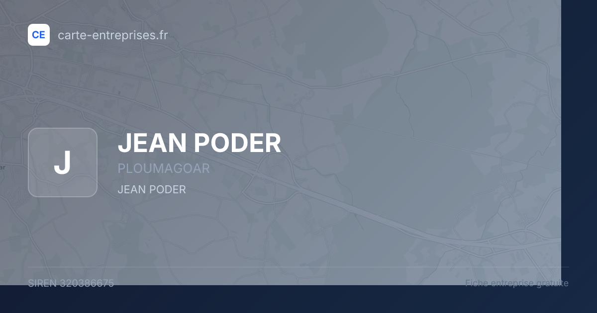 JEAN PODER — 320386675 — fiche entreprise