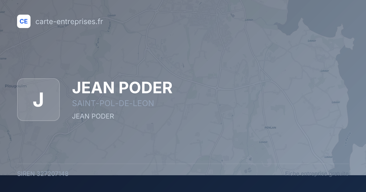 JEAN PODER — 327207148 — fiche entreprise