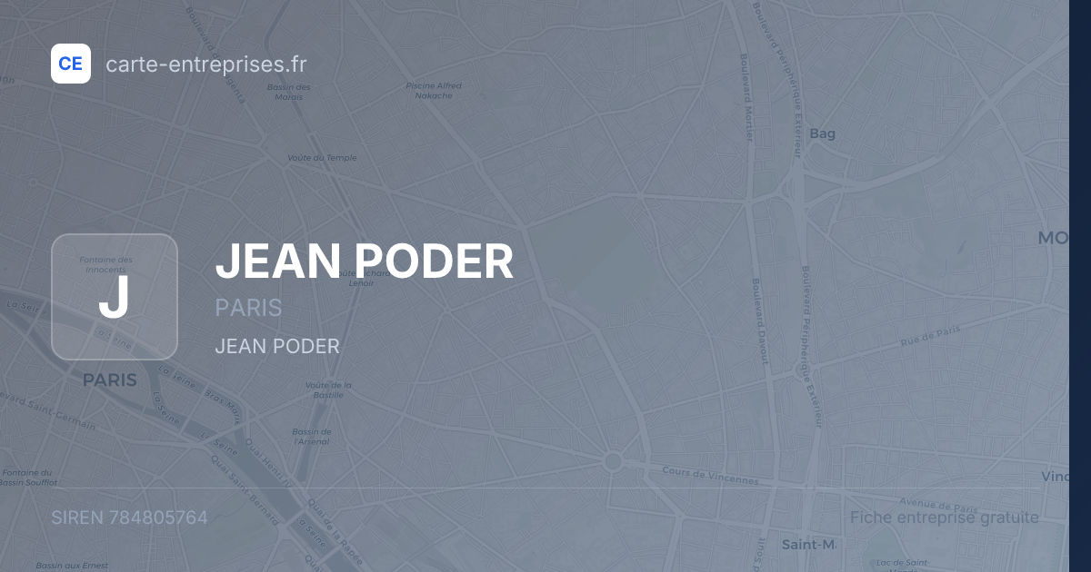 JEAN PODER — 784805764 — fiche entreprise