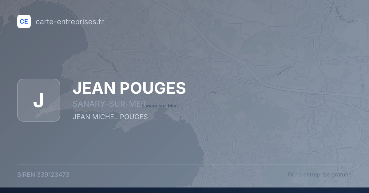 JEAN POUGES — 339123473 — fiche entreprise