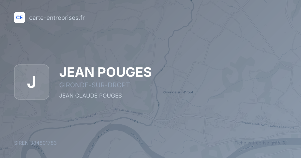 JEAN POUGES — 384801783 — fiche entreprise