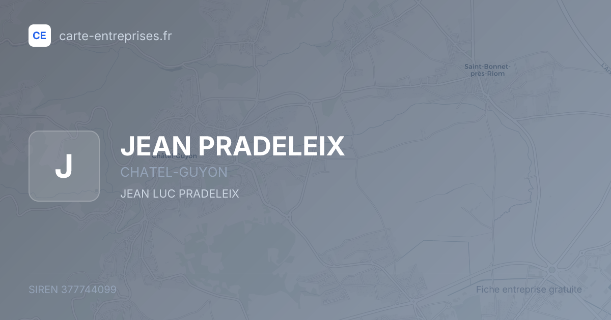 JEAN PRADELEIX — 377744099 — fiche entreprise