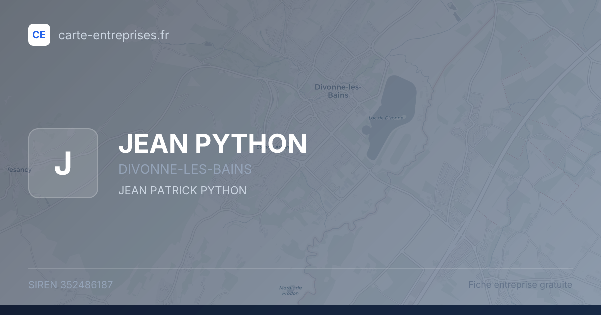 JEAN PYTHON — 352486187 — fiche entreprise