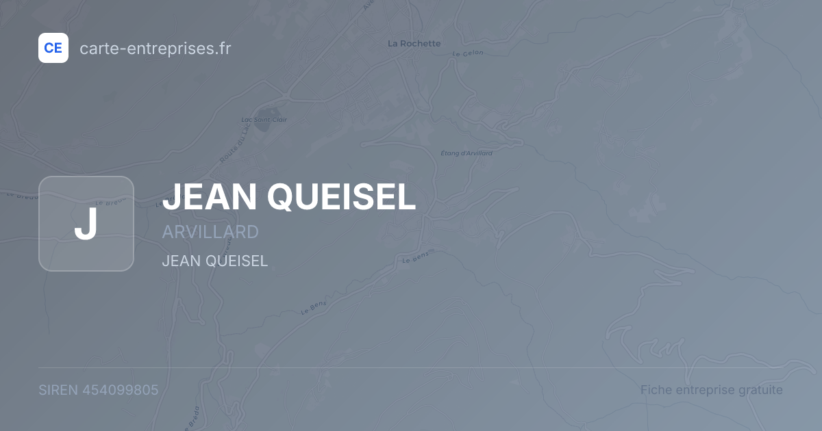JEAN QUEISEL — 454099805 — fiche entreprise
