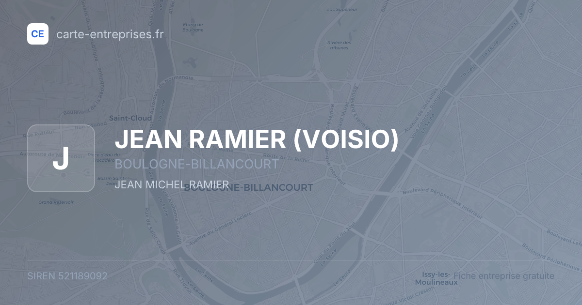 JEAN RAMIER (VOISIO) — 521189092 — fiche entreprise