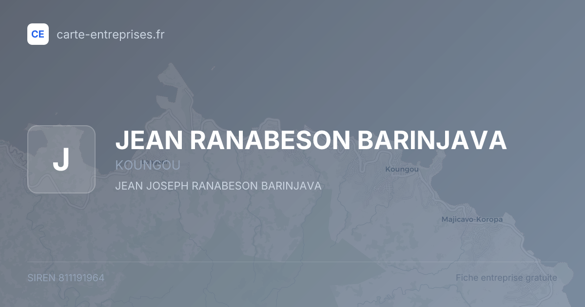 JEAN RANABESON BARINJAVA — 811191964 — fiche entreprise
