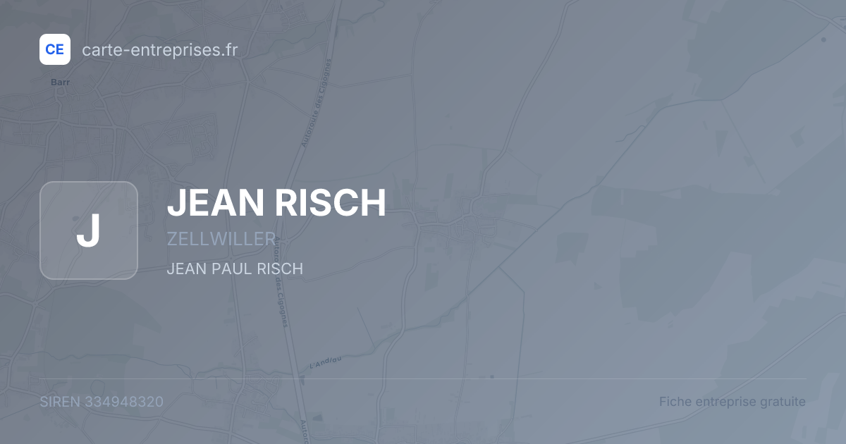 JEAN RISCH — 334948320 — fiche entreprise