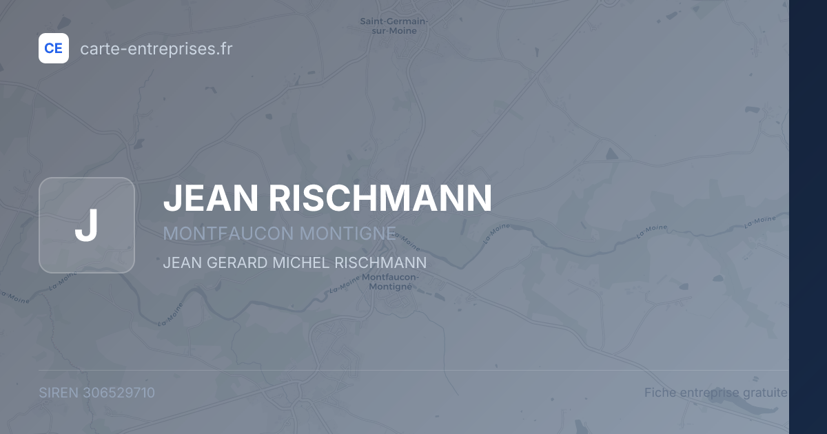 JEAN RISCHMANN — 306529710 — fiche entreprise