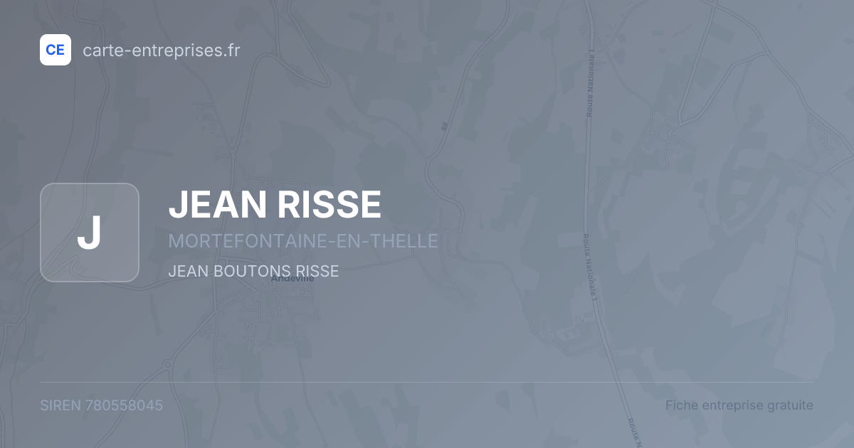 JEAN RISSE — 780558045 — fiche entreprise
