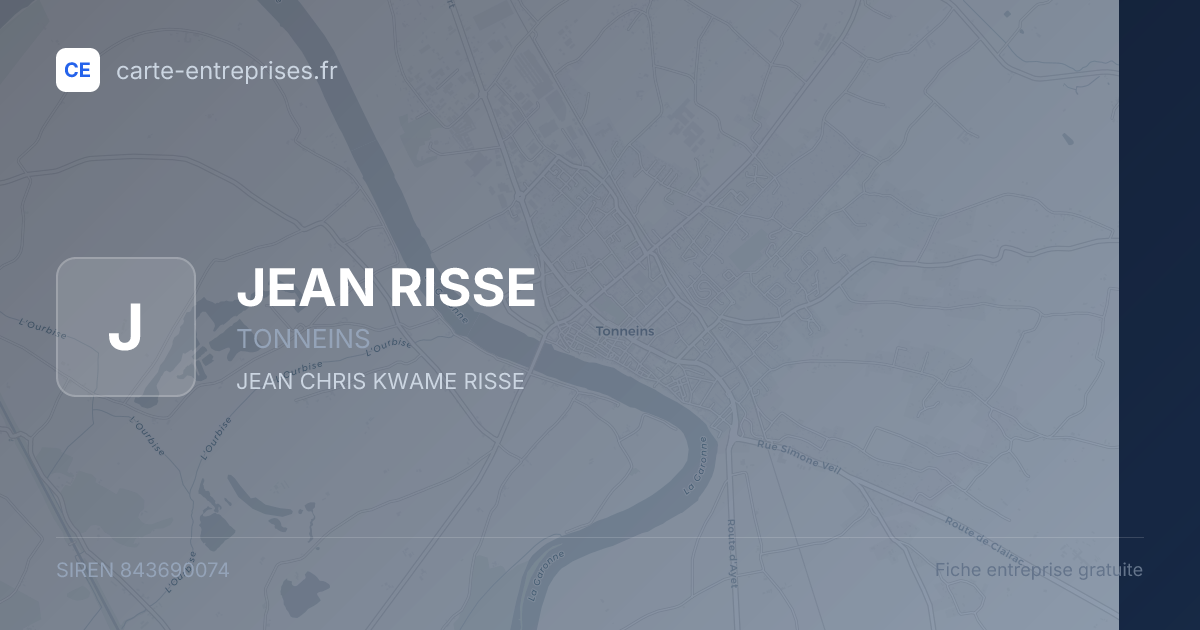 JEAN RISSE — 843690074 — fiche entreprise