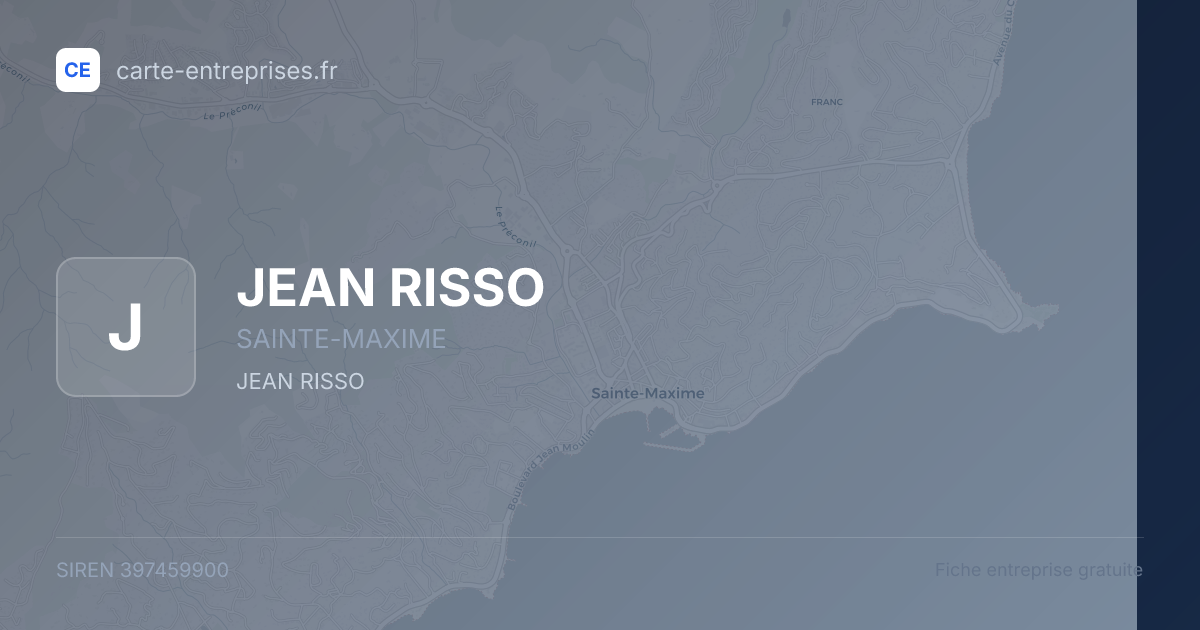 JEAN RISSO — 397459900 — fiche entreprise