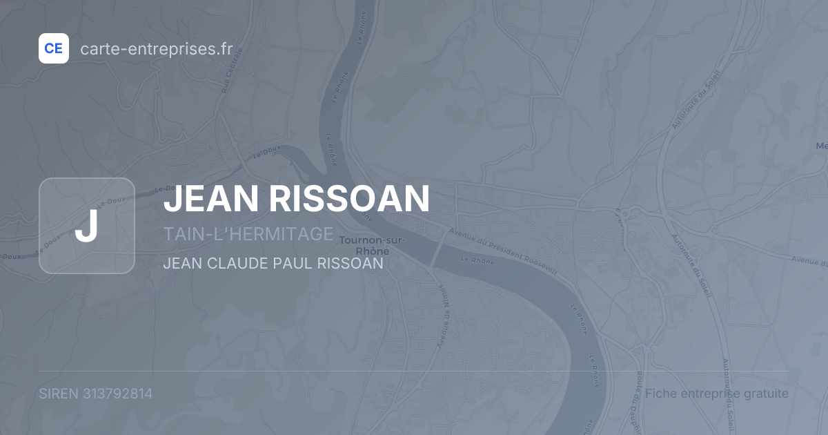 JEAN RISSOAN — 313792814 — fiche entreprise