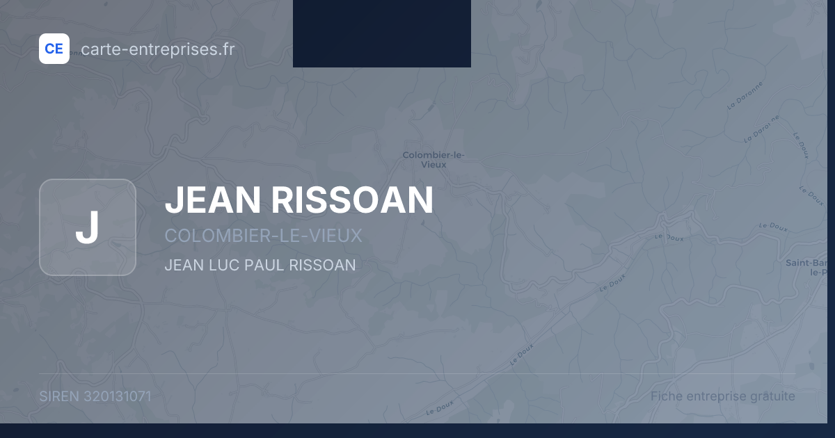 JEAN RISSOAN — 320131071 — fiche entreprise