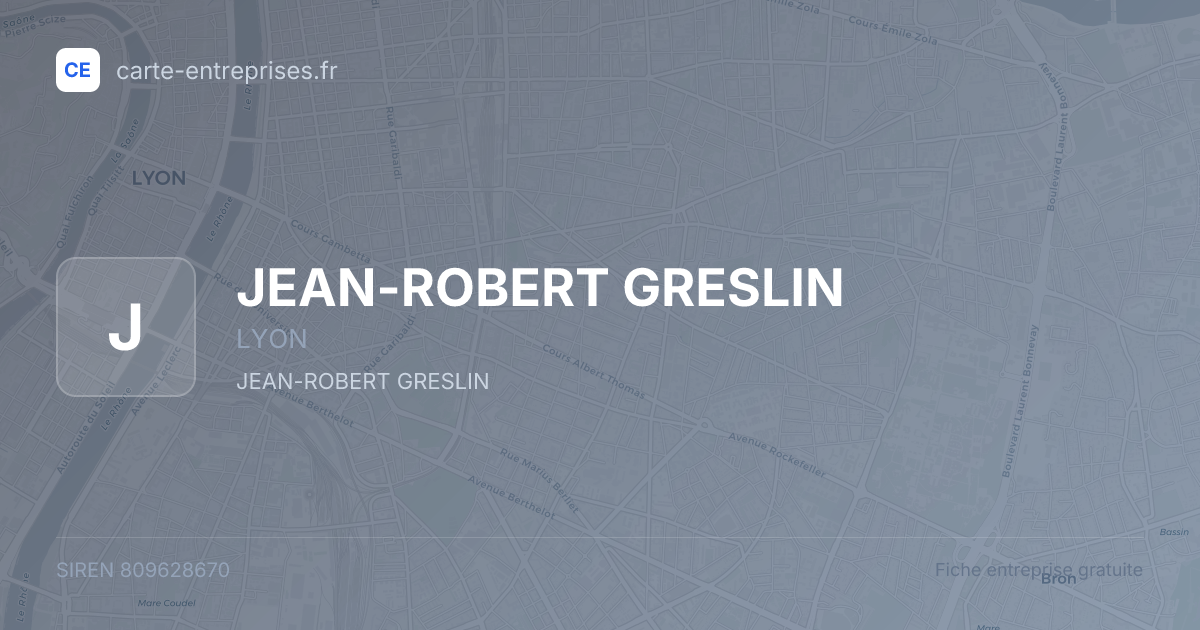 JEAN-ROBERT GRESLIN — 809628670 — fiche entreprise