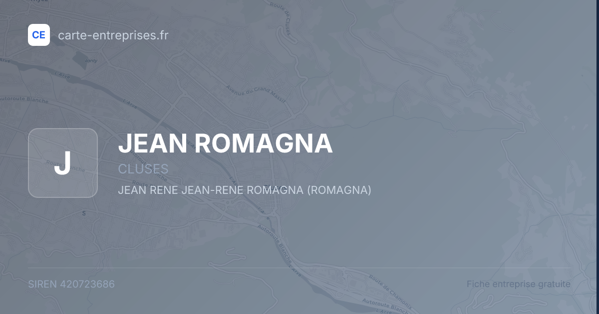 JEAN ROMAGNA — 420723686 — fiche entreprise