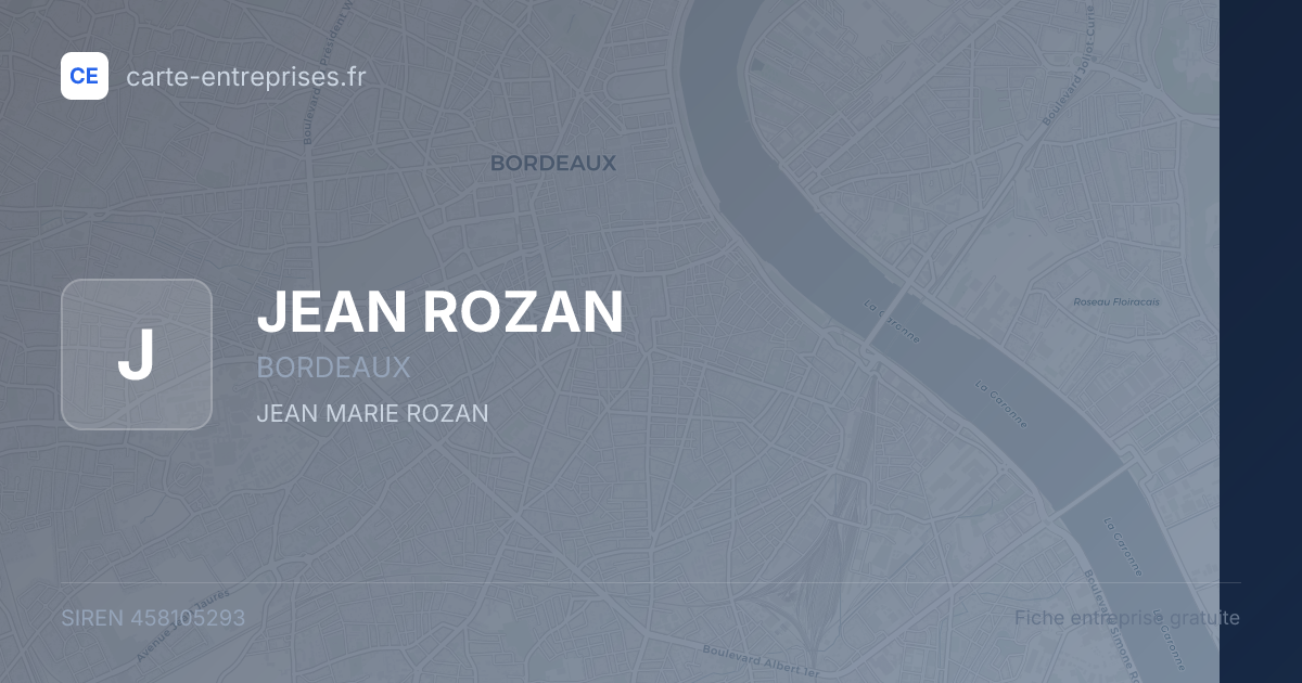 JEAN ROZAN — 458105293 — fiche entreprise