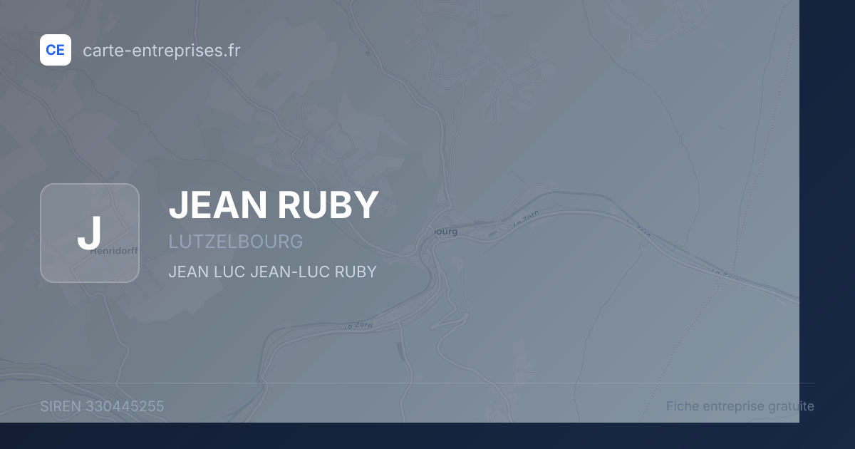 JEAN RUBY — 330445255 — fiche entreprise