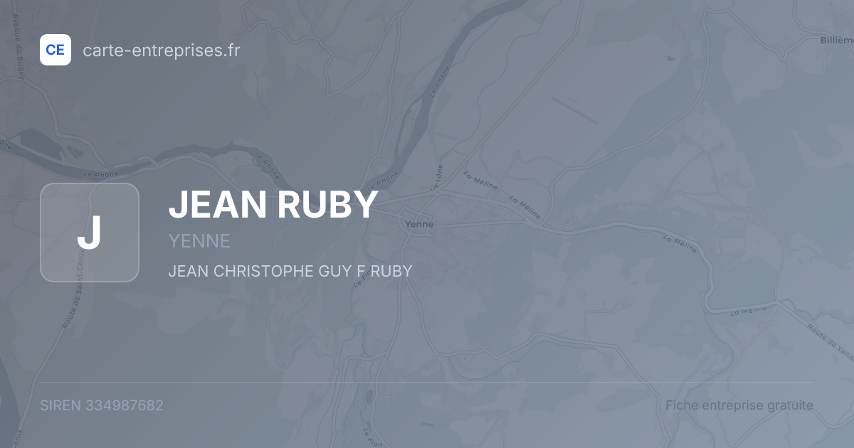 JEAN RUBY — 334987682 — fiche entreprise