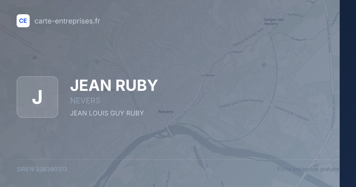 JEAN RUBY — 338390313 — fiche entreprise