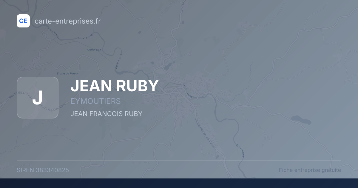 JEAN RUBY — 383340825 — fiche entreprise