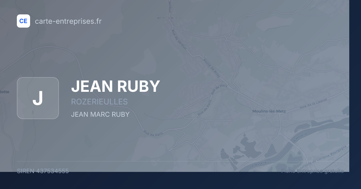 JEAN RUBY — 437534555 — fiche entreprise