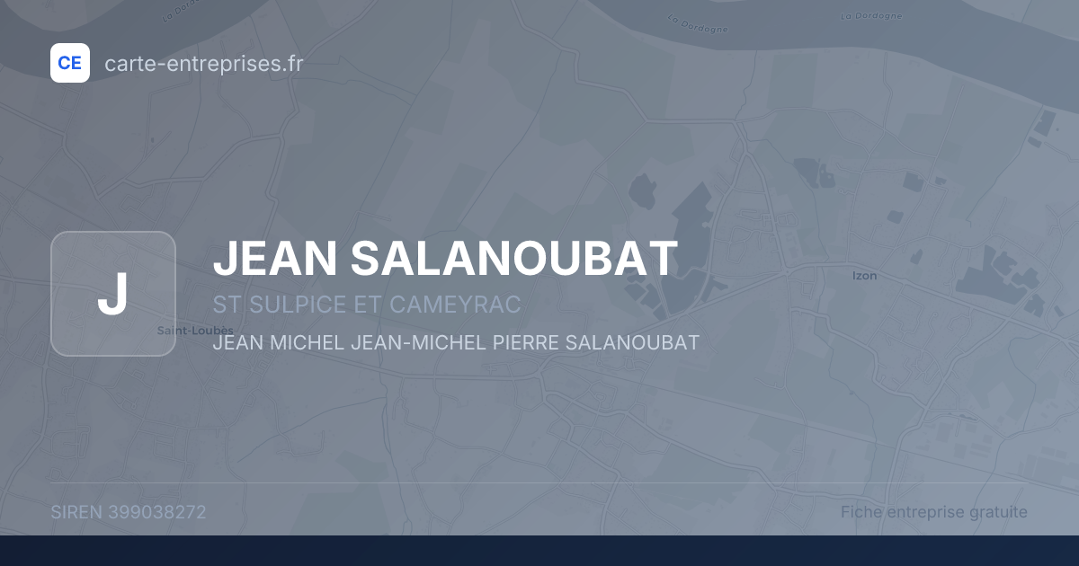 JEAN SALANOUBAT — 399038272 — fiche entreprise