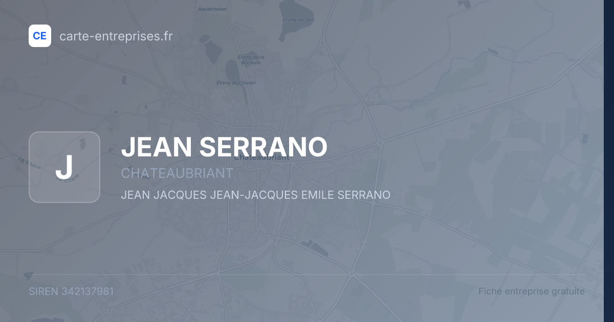 JEAN SERRANO — 342137981 — fiche entreprise