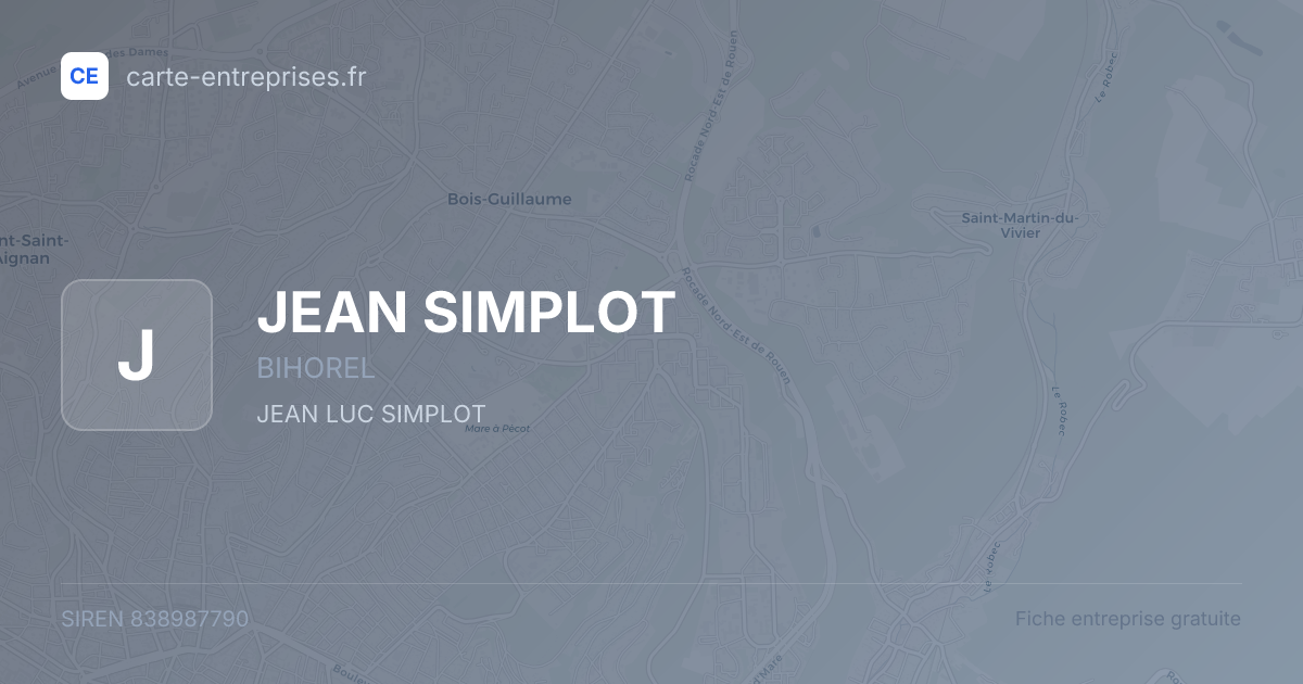 JEAN SIMPLOT — 838987790 — fiche entreprise
