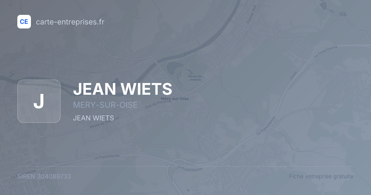 JEAN WIETS — 304089733 — fiche entreprise