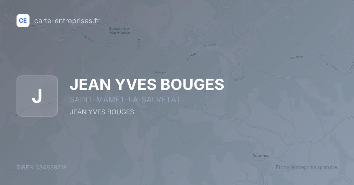 JEAN YVES BOUGES — 334839719 — fiche entreprise